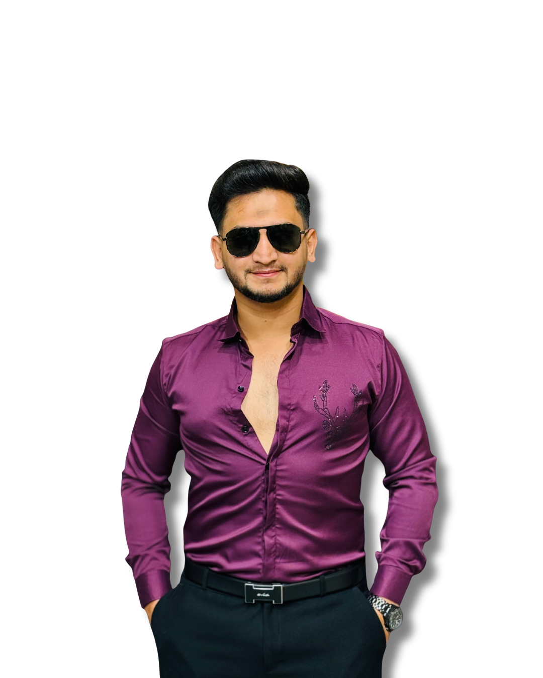 Wine Elegance Satin Shirt